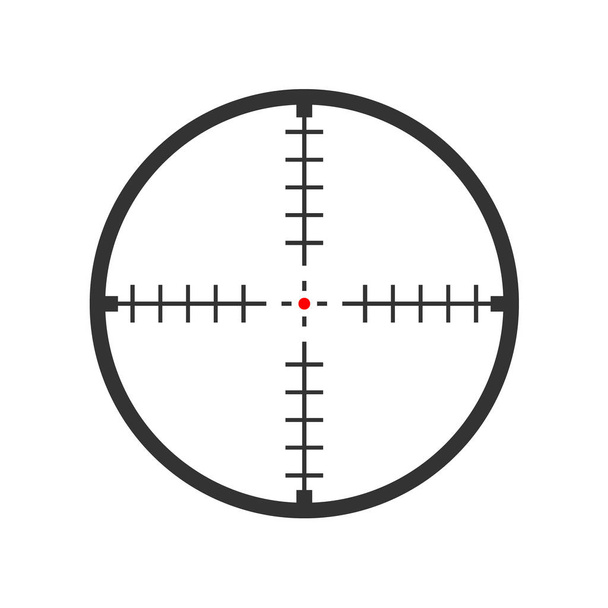 Sniper Scope Vektor isoliert auf dem weißen Hintergrund. Abbildung des Zielsymbols, optischer Blick - Vektor, Bild
