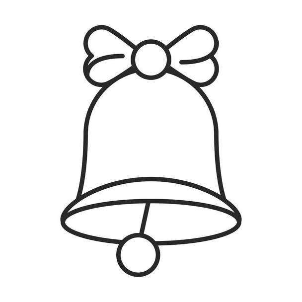 merry christmas bell decoration icon - Vector, Image
