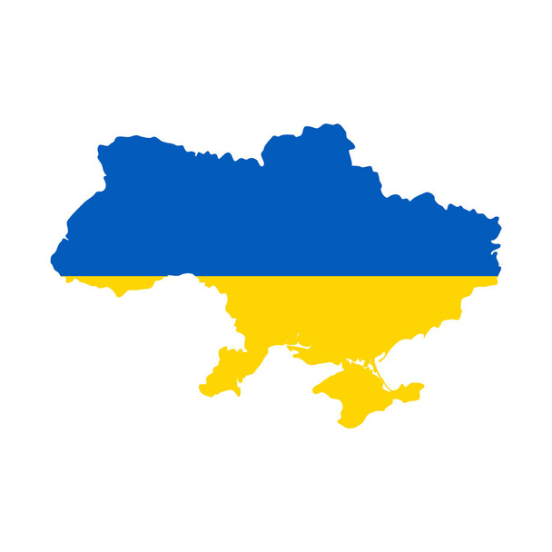Ukraine map with flag inside. Vector eps10 - Vektör, Görsel