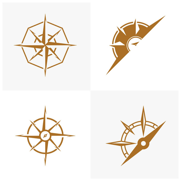 Set of Creative Compass Logo design Template vector icon illustration - Vector, Image