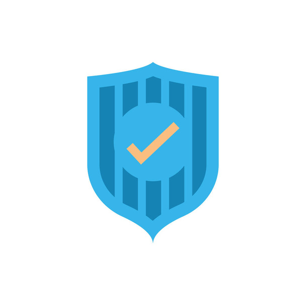 Check mark inside shield of security system vector design - Vector, Image