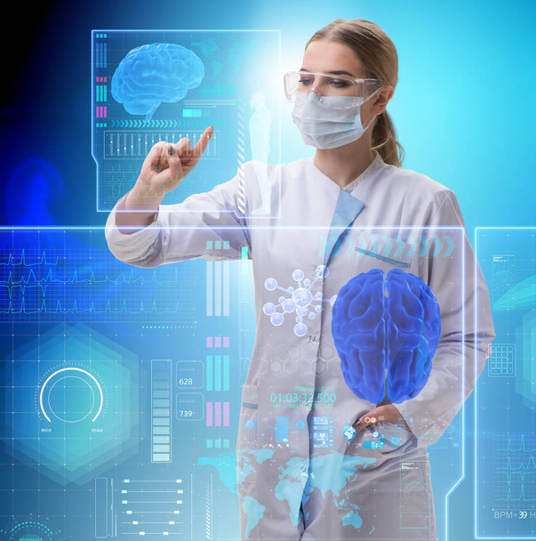 Woman doctor in telemedicine futuristic concept - Photo, Image