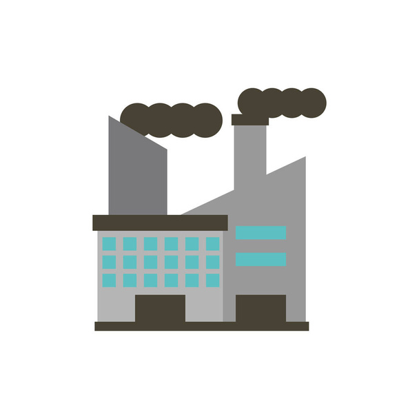 Izolovaná průmyslová továrna a konstrukce kouřových vektorů - Vektor, obrázek