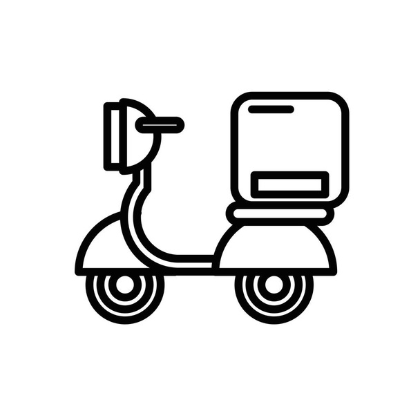 motorcycle vehicle with box packing postal service - Vector, Image