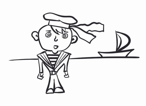 sarjakuva merimies puku
 - Vektori, kuva