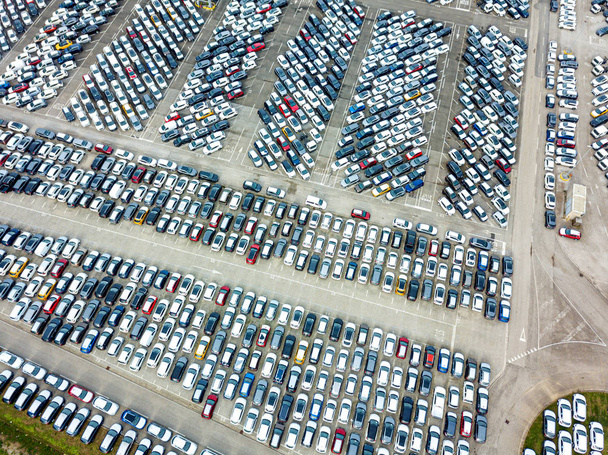 Aerial view of the customs car park - Photo, Image