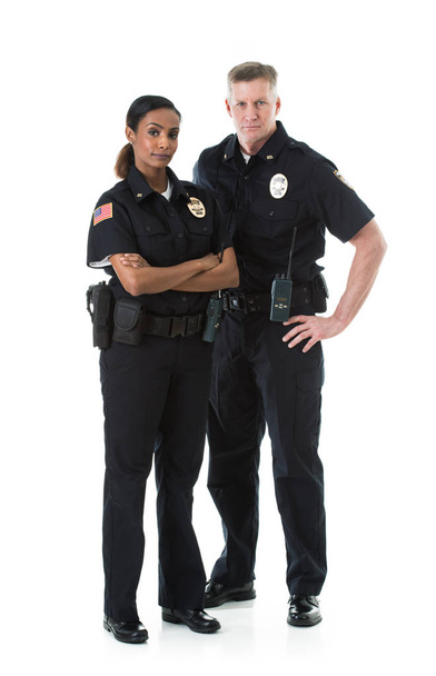 Police: Two Serious Officers Stand Together - Foto, immagini