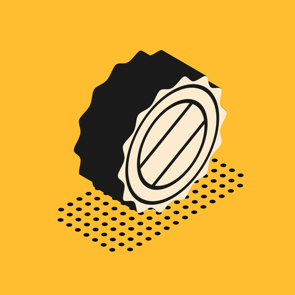 Isometric Bottle cap icon isolated on yellow background. Vector Illustration - Vector, Image