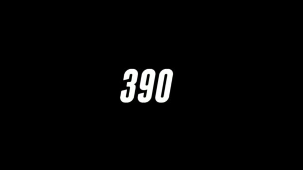 Animated counter 0-1000 white jumping symbols on black background. Flat design counting number to thousand hits. 4K digital video. - Footage, Video