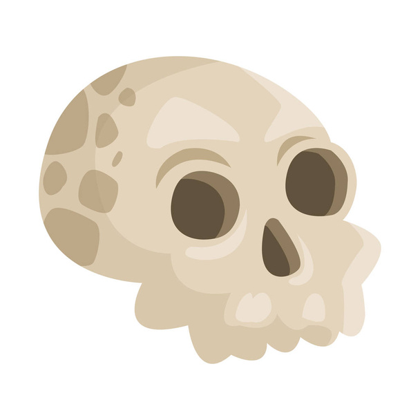 halloween głowa czaszka izolowane ikona - Wektor, obraz