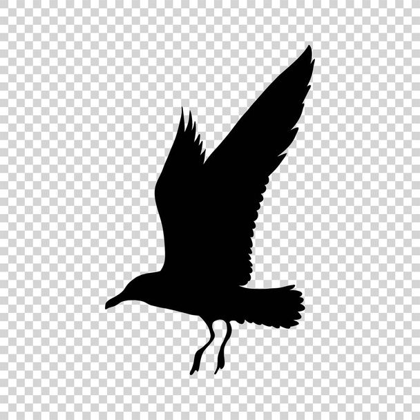詳細鳥の黒のシルエットを隔離 - ベクター画像