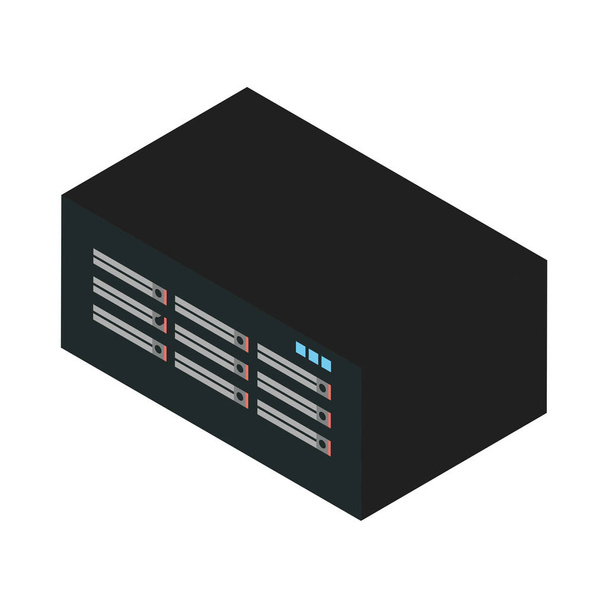 data server tower isolated icon - Vector, Image
