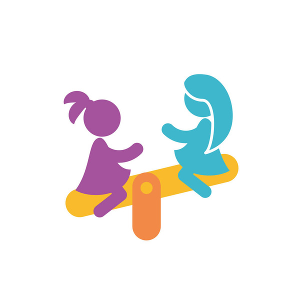 Ізольовані дівчата аватар з парковою іграшкою Векторний дизайн
 - Вектор, зображення