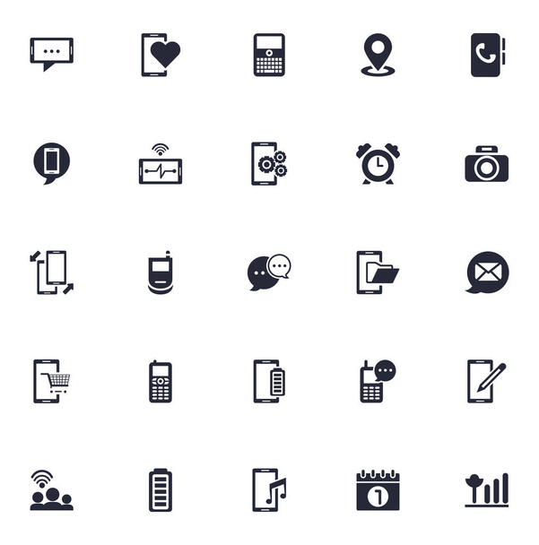 bundle of phone set icons - Vector, Image