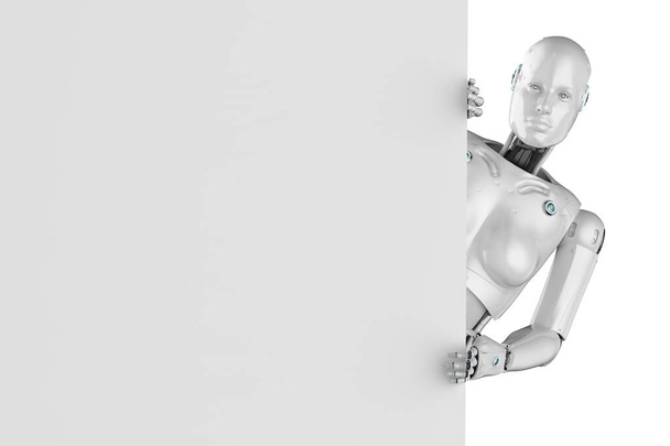 Ženský kyborg s prázdnou tabulí - Fotografie, Obrázek