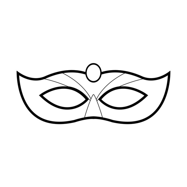 einfache Karnevalsmasken-Ikone, flaches Design - Vektor, Bild