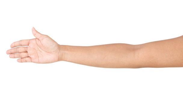 Женские азиатские жесты руки изолированы на белом фоне
.  - Фото, изображение
