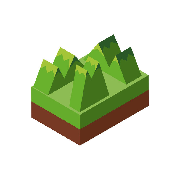 Isolated isometric mountains vector design - Vector, afbeelding