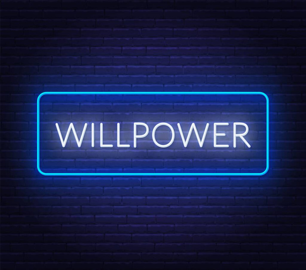 Will Power neon sign on dark background. - Vector, Image