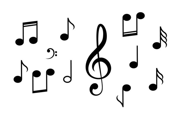 notas de música ícone vetorial - Vetor, Imagem