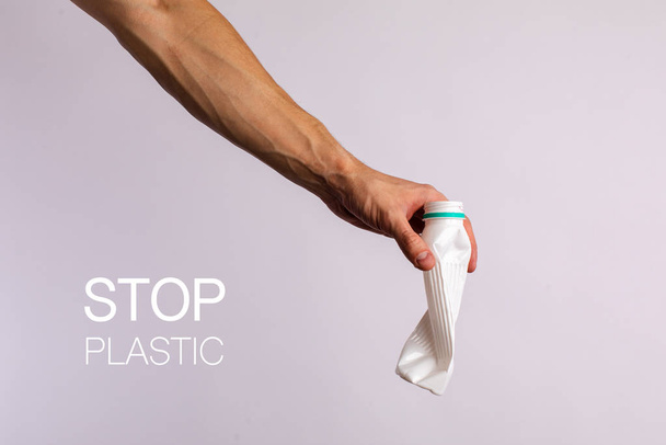 Say No to Plastic, Recycle and Pollution Problem Concept - Фото, изображение
