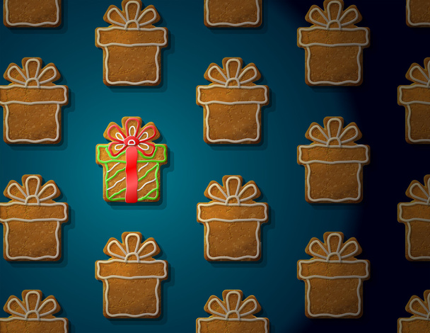 Gingerbreads karácsonyi ajándék hab formájában - Vektor, kép