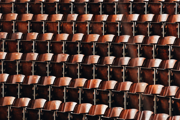 Rows of wooden seats of circus amphitheater - Foto, afbeelding