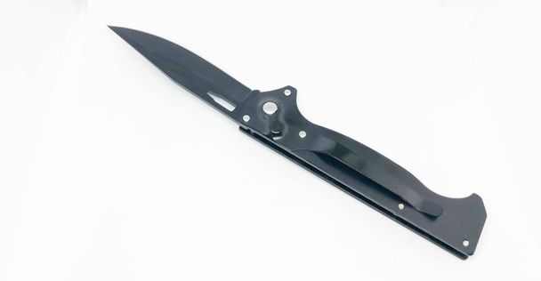 Automatisch zakmes mes, witte achtergrond. - Foto, afbeelding