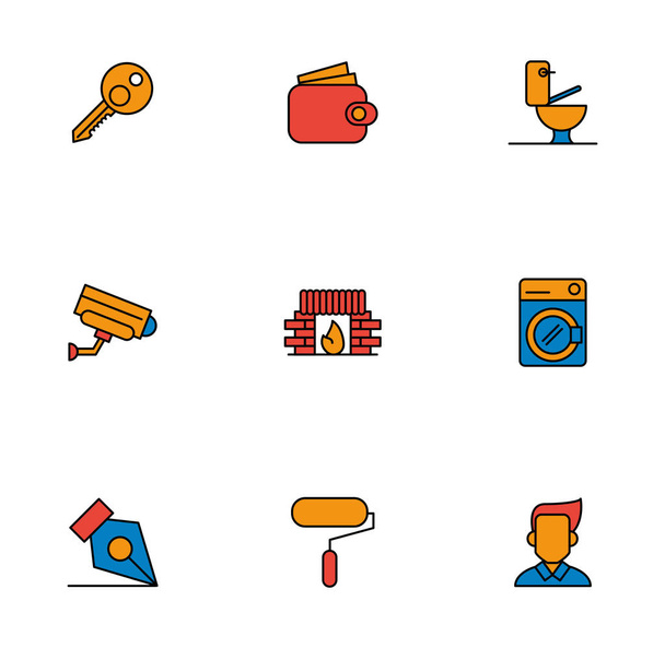 paquete de iconos de conjunto de bienes raíces
 - Vector, imagen