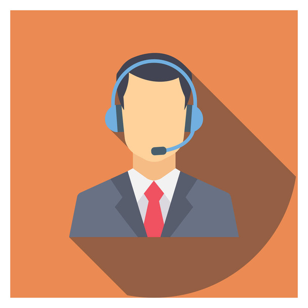 Management Flat icons for help line  & services  - Vector, Image