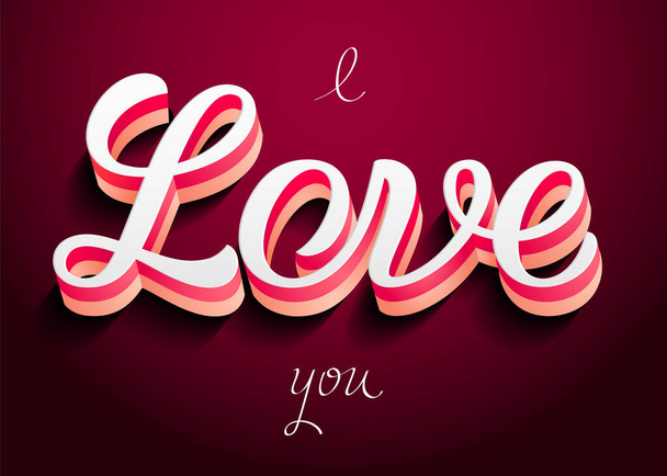 Én is szeretlek. Valentin nap nyaralás háttér, vektor illusztráció - Vektor, kép