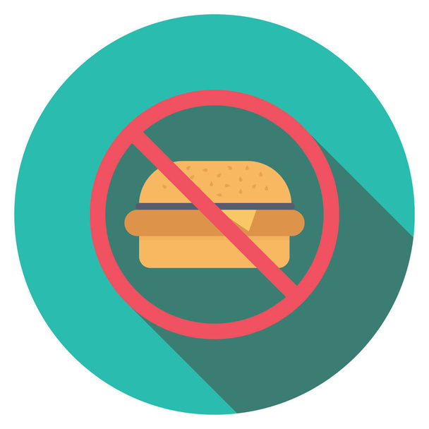 Healthy life Flat icon for not allowed & fast food - Vektori, kuva