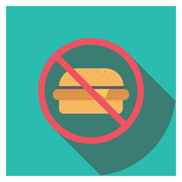 Healthy life Flat icon for not allowed & fast food - Wektor, obraz
