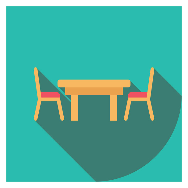 Furniture Flat icons for seat & table - Vector, Image