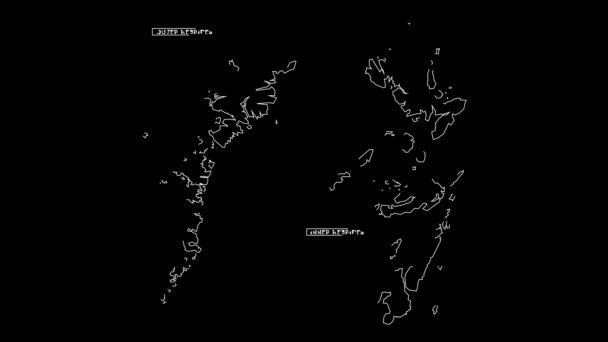 Nyugat-szigetek Skócia térképe rajzolás animáció - Felvétel, videó