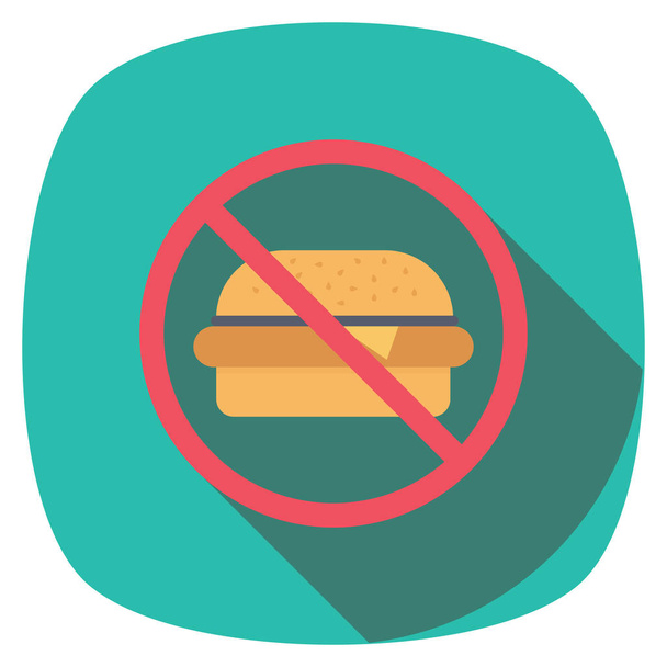 Healthy life Flat icon for not allowed & fast food - Vektori, kuva
