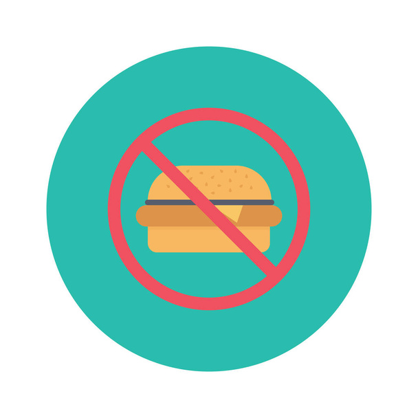 Healthy life Flat icons for not allowd  & fast food - Vektor, Bild