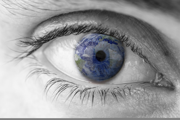 Planète Terre dans l'œil humain
 - Photo, image