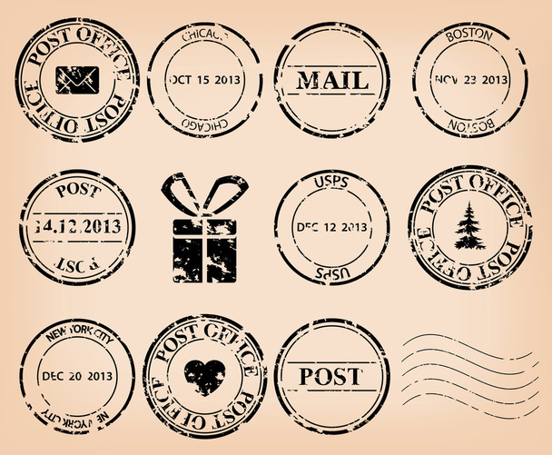 Set of retro sea post stamps Royalty Free Vector Image