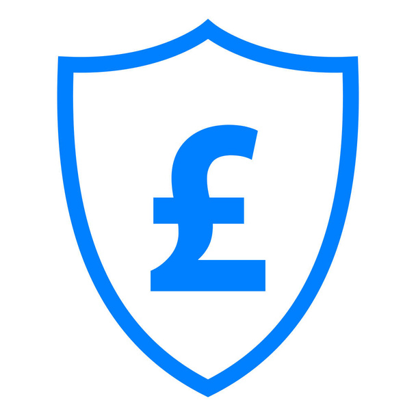 Pound sterling and shield - Vector, Image