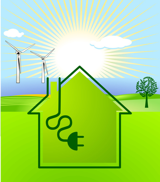 Energia eólica-solar
 - Vetor, Imagem