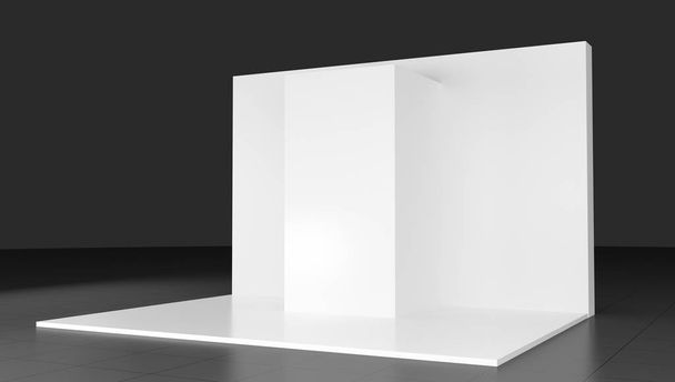 3Dトレードショーブース3Dを背景に、孤立 - 写真・画像