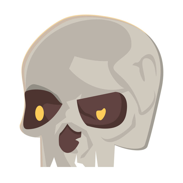 halloween lebka hlava izolované ikony - Vektor, obrázek