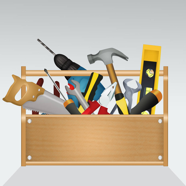 illustration of various toolbox - Фото, изображение
