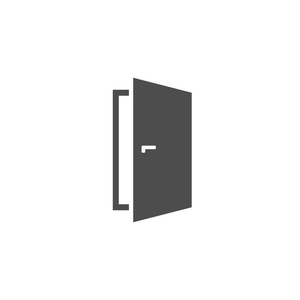 Значок вектора дверей белый на белом в плоском стиле
 - Вектор,изображение