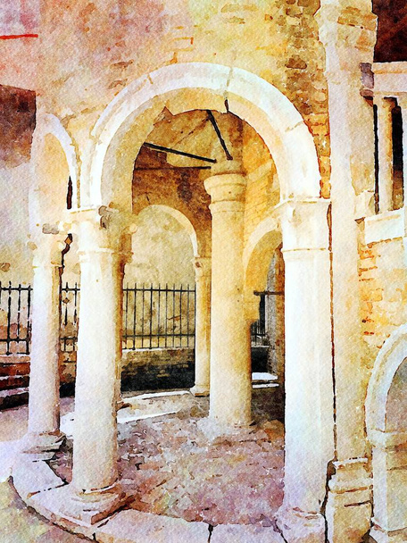 арочный вход в историческое здание в историческом центре Венеции
 - Фото, изображение