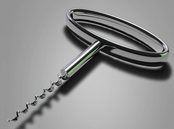 Corkscrew. 3D illustration - Foto, Imagem
