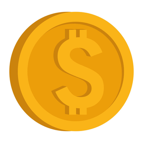 Coin money isometric symbol isolated - Vettoriali, immagini