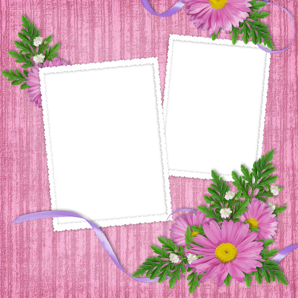 Card for the holiday with flowers - Foto, afbeelding