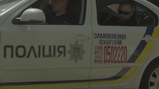 Training of police officer oficers . Slow motion. Kyiv. Ukraine. - Video